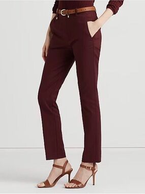 Lauren Black Label Stretch Cotton Pants Burgundy Size 2
